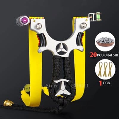 Metal Street Slingshot With Flat Rubber Bands With Laser With Light Stainless Steel