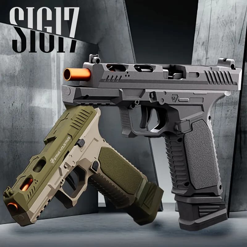 SIG17 Glock Shell Ejecting Soft Bullet Toy Gun – Realistic Shell-Loading Foam Dart Pistol for Kids – Safe EVA Bullets – Manual Blaster
